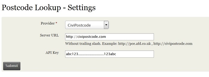 CiviPostcode Settings in CiviCRM